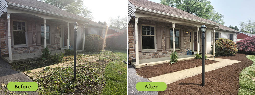 Mulch Before and After Honey Brook, PA